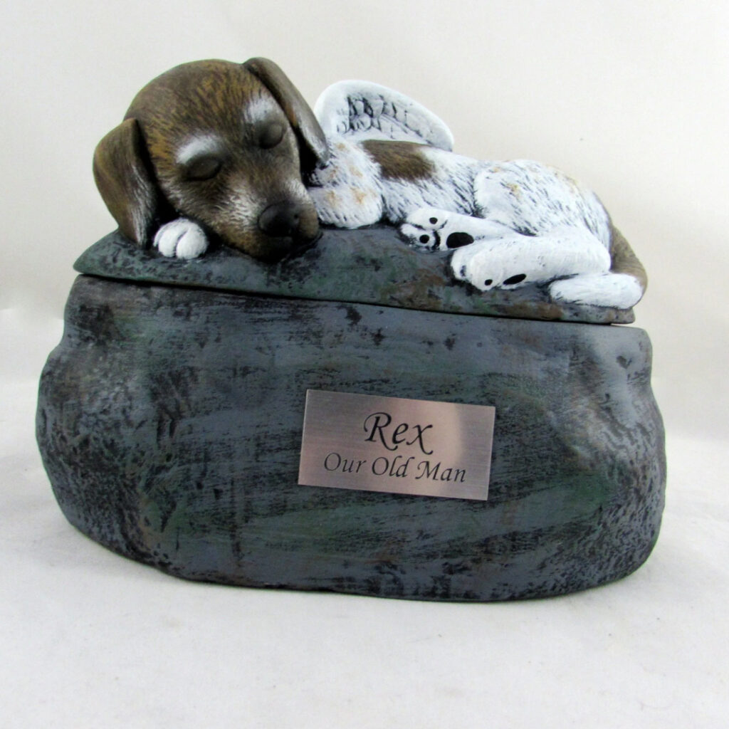 Dog cremation urn